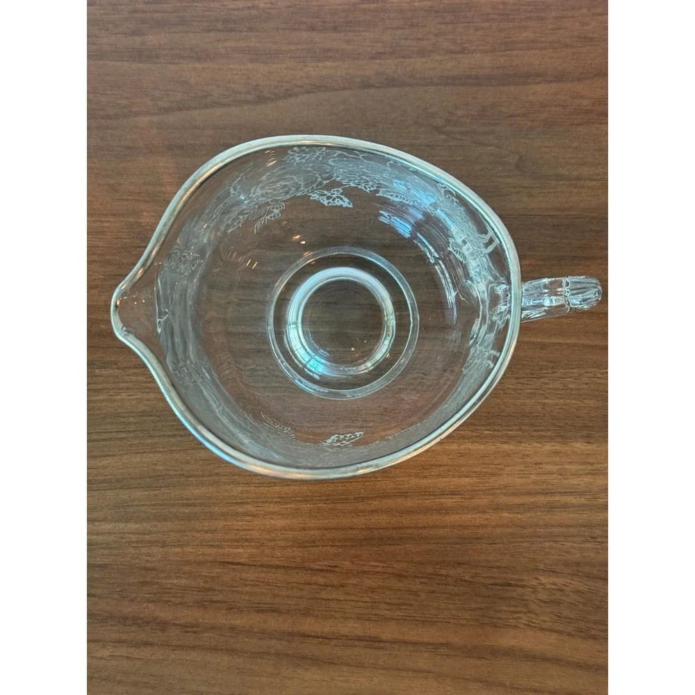SC19 Silver City Creamer Floral Rose Pattern Sterling Silver Overlay 3 1/4